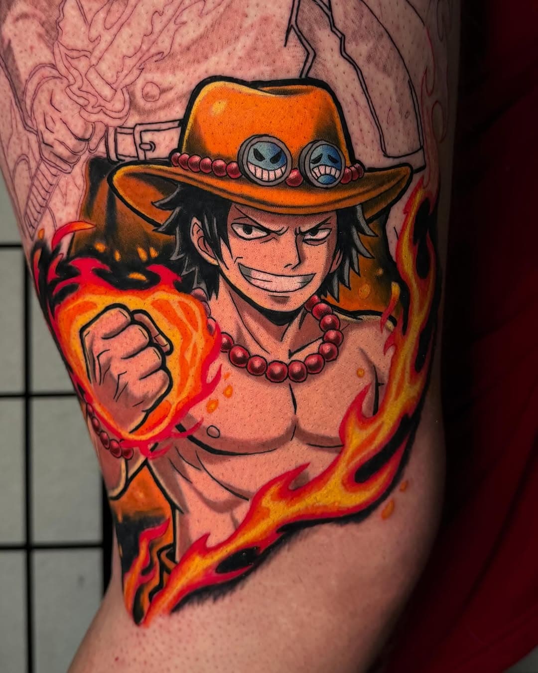 Ace x Rengoku to start this fire themed anime leg sleeve